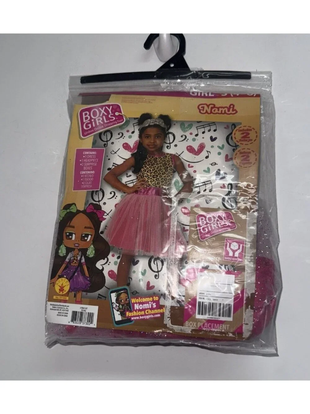 Boxy Girls Nomi Halloween Costume Dress Small 4-6 Pink Headpiece Rubies NEW